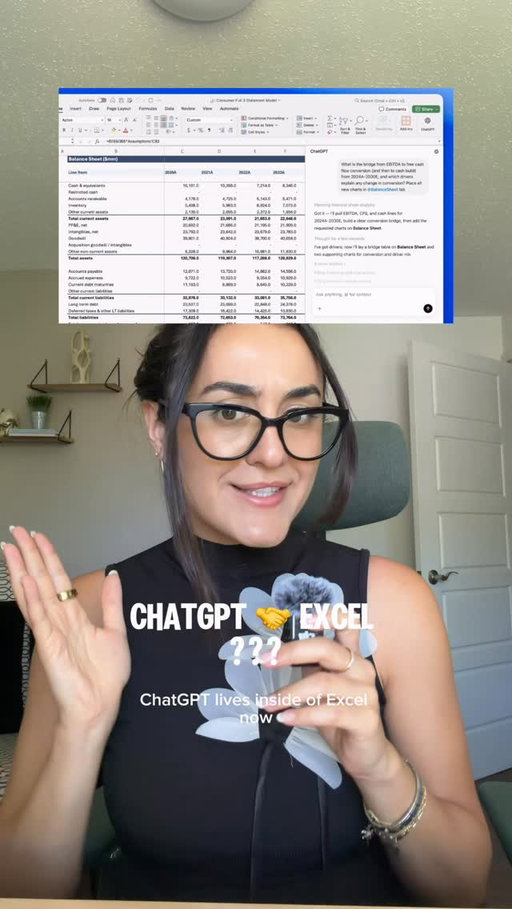 ChatGPT 🤝 Excel
If you’ve ever been handed a messy, unstructured spreadsheet and had no idea where to start, @chatgpt is literally inside Excel now and it will clean it up and turn it into a proper report in under a minute, for free on any ChatGPT plan in both Excel and Google Sheets! #ChatGPT_Partner