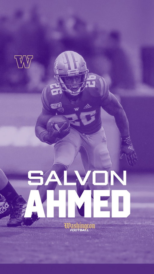 From Kirkland to Montlake, Salvon Ahmed @time2takeiteassyy never had to leave home to make history. 🐺 1,020 yards as a junior. 2,016 and 21 TDs for his career. And that 89-yard dash vs. USC, still the 5th-longest run in school history. A hometown Dawg for life. Bow Down. 🙌