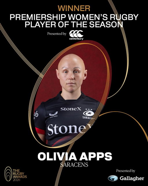 In a league of her own 👑

Scrum-half sensation @livvapps is the #PWR Player of the Season, presented by @canterburynz 🏆

#TheRugbyAwards