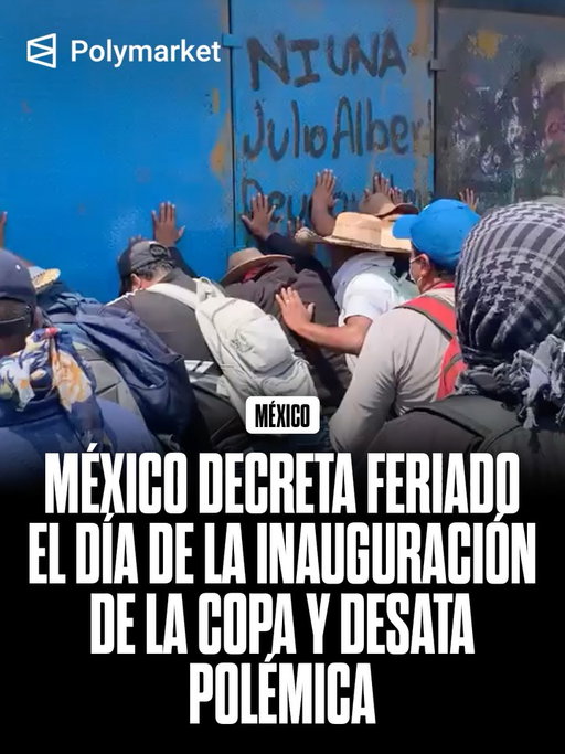 México suspendió las clases y ordenó trabajo remoto para miles de funcionarios por la inauguración del Mundial 2026. La medida busca evitar congestión y problemas de movilidad en la capital.

La decisión desató críticas inmediatas. Sectores políticos y usuarios en redes cuestionaron que se paralicen actividades educativas y laborales por un partido de fútbol.

El anuncio llega en medio de protestas de maestros y crecientes tensiones sociales, dejando al gobierno de Sheinbaum bajo presión a horas del arranque del Mundial.

#México #Mundial2026 #Polymarket