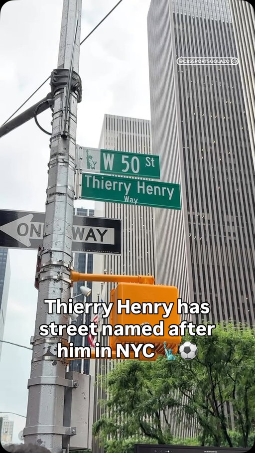 50th St. and 6th Ave in Midtown Manhattan is now ‘Thierry Henry Way’ ❤️