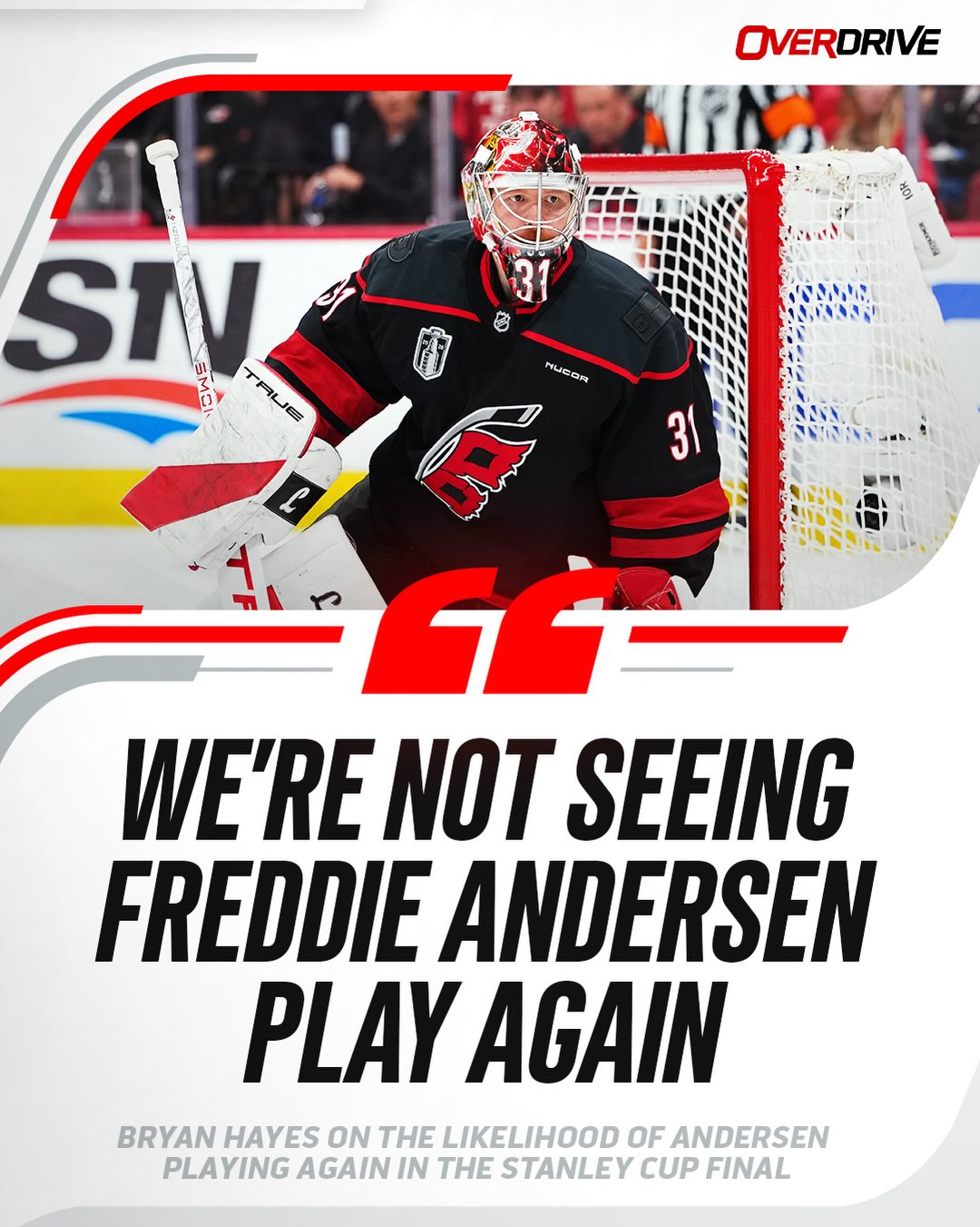 Bryan Hayes sees Carolina riding with Brandon Bussi for the rest of the Stanley Cup Final 👀

#overdrive