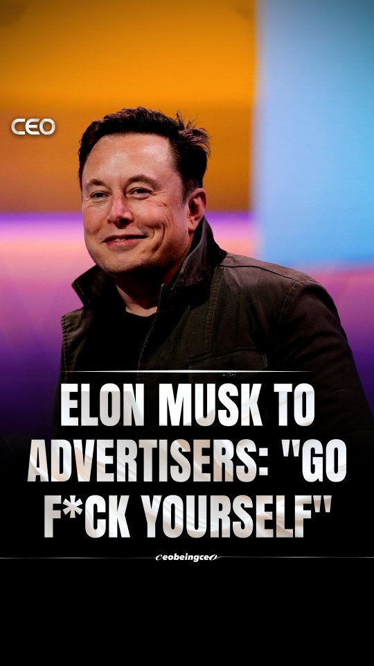 Elon Musk looked advertisers in the eye at the DealBook Summit and told them exactly where to go.

After major brands paused spending on X following controversy over content moderation, Musk didn't soften his response or issue a careful statement. He said what he thought — directly, on stage, in front of cameras — and made clear he wasn't interested in being held hostage by ad dollars.

It was either the most reckless thing a platform owner could say or the most honest. Possibly both.

The business risk was real. Ad revenue funds the platform. But Musk's position was simple — a business that shapes its product around advertiser approval isn't really independent. And independence, for better or worse, is the whole point of what he's trying to build.

Whether the strategy works long term is still being decided. But nobody has ever accused him of saying one thing and meaning another.

Follow (us) @ceobeingceo for more!!

#elonmusk #twitter #x #business #entrepreneurshipreneurship
