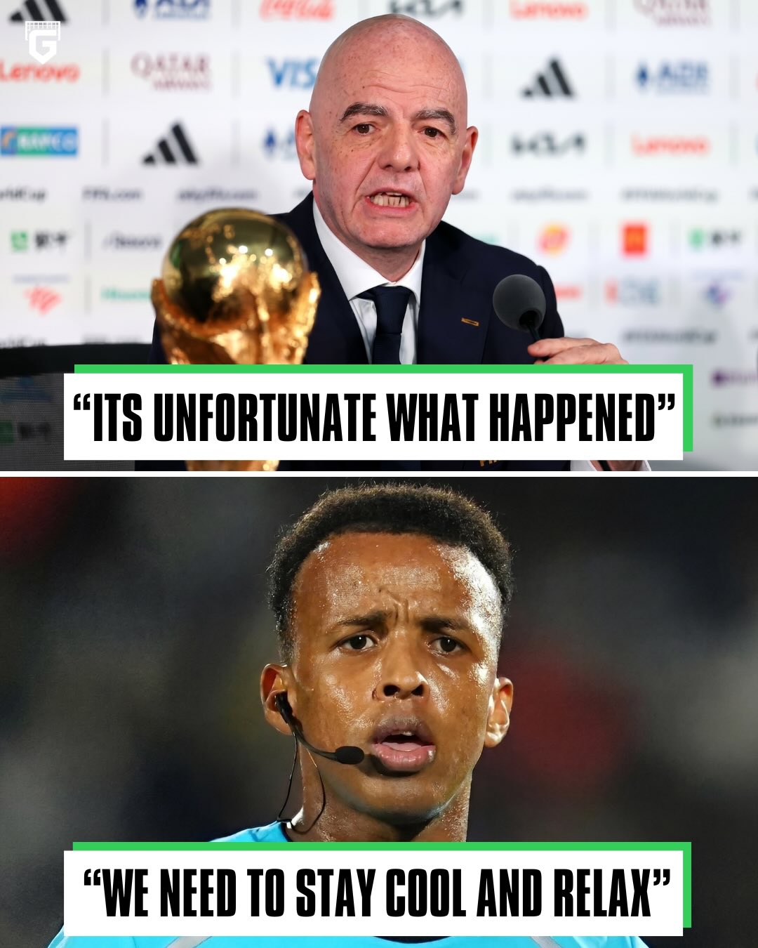 Gianni Infantino recently defended the World Cup in North America despite heavy media backlash around the tournament 👀

🎙️ Gianni Infantino on Somali referee Omar Artan being denied entry to the US:

“It is unfortunate what happened to him, but we do not control everything. We need to stay cool and relax. I want to unite the world with this World Cup.”

🎙️ Gianni Infantino on ticket prices:

“The demand for tickets in this edition was unprecedented compared to any previous edition

The demand was 10 times that of any previous edition”

US President Donald Trump even said the same thing when adressing the press today...

🎙 Donald Trump:

“It’s the best World Cup they’ve ever had. They’ve never sold tickets at that level...” 🤷🏽‍♂️

Thoughts? 💭