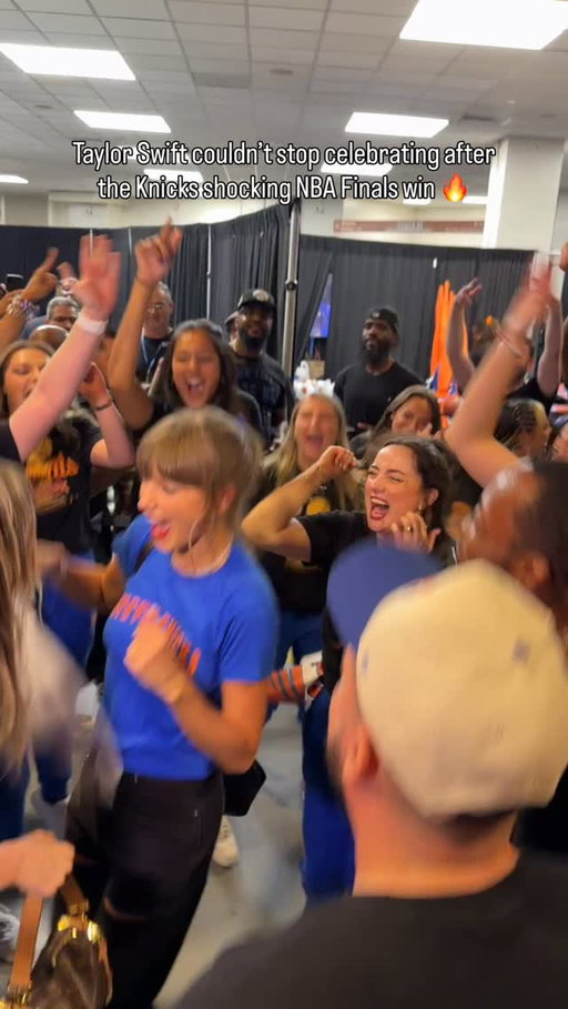 @taylorswift celebrating after the Knicks complete the biggest comeback in NBA Finals history 🔥