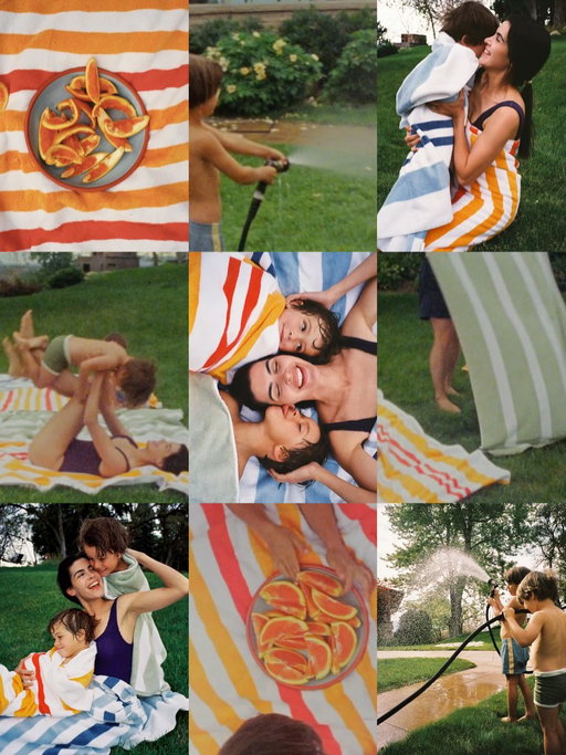 Summers are for playing with the garden hose and enjoying fresh fruit on the lawn ☀️🍉💦 @cozyearth #ad