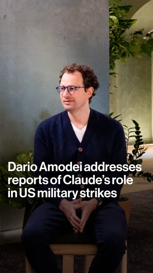 On The Circuit with Emily Chang, Anthropic CEO Dario Amodei addresses reports that the US military is using Claude as part of the US-Israel war with Iran, including during a strike in Iran that destroyed a girls' school, killing more than 150 people. Amodei concedes "terrible" mistakes will be made but defends the integration of AI in defense by emphasizing that "a human makes the final call."

Tap the link in bio to watch the full episode.
