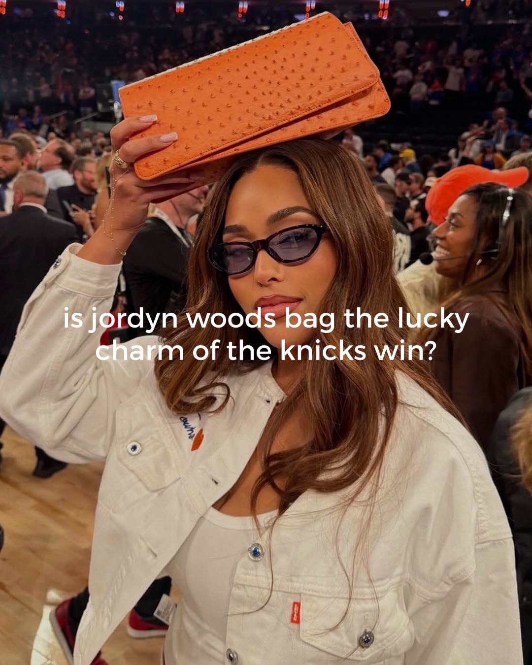 Karl-Anthony Towns’ fiancée, Jordyn Woods, had carried the same orange purse to every Knicks playoff win. Ahead of Game 3 at Madison Square Garden, a temporary no-bag policy was put in place due to President Donald Trump’s attendance, forcing Woods to leave her lucky charm at home. She even wore a custom orange heel inspired by the bag, but the Knicks lost 115-111 to the Spurs. For Game 4, the bag ban was lifted, Woods brought back her signature orange purse, and the Knicks secured a 107-106 buzzer-beater victory. This is great marketing!!!