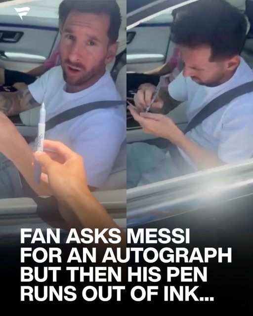 Messi is a man of the people 🥹

A fan ran up to Messi’s car asking for an autograph when his pen stopped working mid-signature.

Messi pulled another out of his glove compartment so the fan wouldn't miss out on the moment 👏

(via @gleju83)