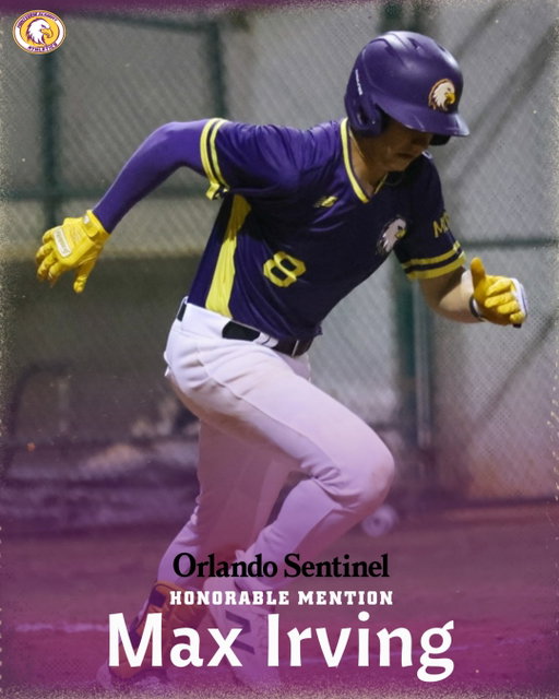 𝐀𝐥𝐥-𝐀𝐫𝐞𝐚 𝐇𝐨𝐧𝐨𝐫𝐬 🦅⚾

Max Irving has been named Orlando Sentinel All-Area Honorable Mention after a sensational senior season.

✔️ .474 Batting Average
✔️ .622 On-Base Percentage
✔️ 7 Home Runs
✔️ 38 Runs Scored
✔️ 28 RBIs
✔️ 14 Stolen Bases

The senior shortstop led the Eagles in virtually every offensive category and helped guide MVA to the FHSAA Class 2A District 6 Championship.

Congratulations, Max! 👏