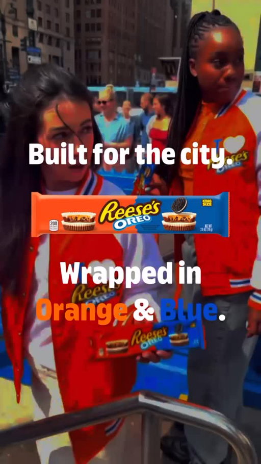 This city. These colors. THAT COMEBACK. New York bleeds orange and blue. 🧡💙 #reesespartner