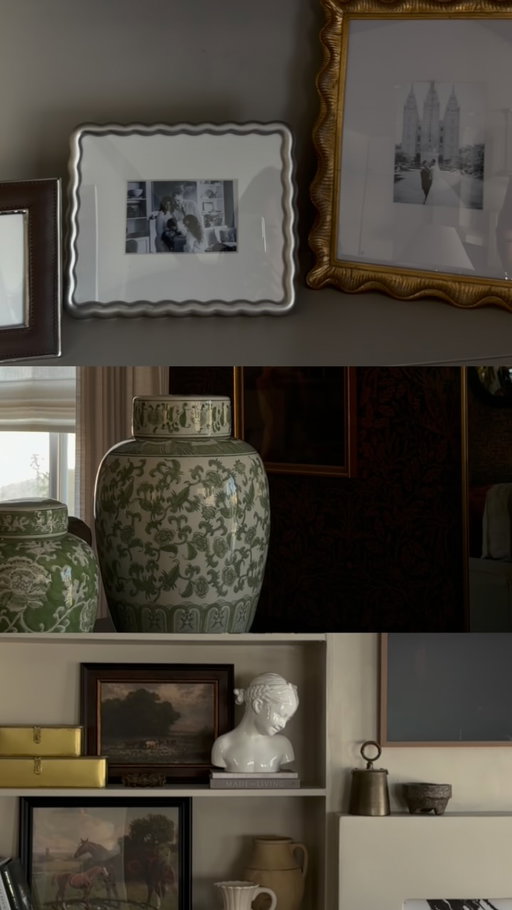 The ultimate recipe for a well-appointed home: timeless silhouettes, rich textures, and a touch of gilded romance. Layering old-world charm with modern styling using my absolute favorites from @williamssonomahome.
CLOSE UP DETAILS:
-Heirloom Candelabra 
-Chinoiserie Lidded Jars
-Winston Leather Frames
 -AERIN Scalloped Frames
 -Giovanne Isabella Bust
 -Josh Young Oliver Mirror & Ezra Catchall.
Need links? Comment LINK and I will send a direct link to your DM.
.
.
#MoodyDesign 
#vintagevibeshome 
#interior 
#homeinspo 
#ltkhome 
 https://liketk.it/6fGE0