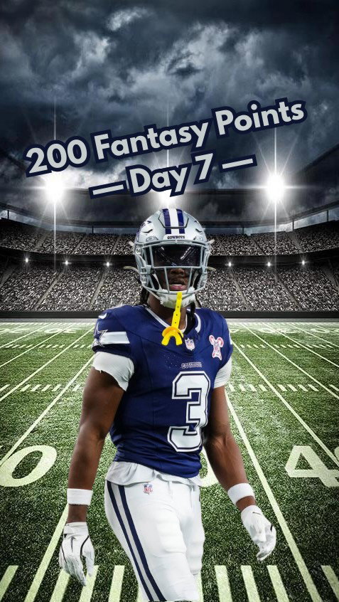 Trying to get 200 fantasy football points based on the 2025 NFL season: Day 7 #acshear #nflfilter #200fantasypoints #fantasyfootball #walterpicks