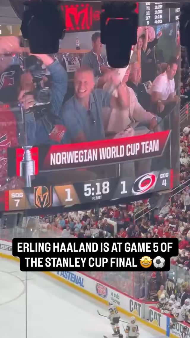 With Team Norway in North Carolina for the World Cup, Haaland and the boys are at Game 5 of the Stanley Cup Final 🔥

(via chanelcporter/X)