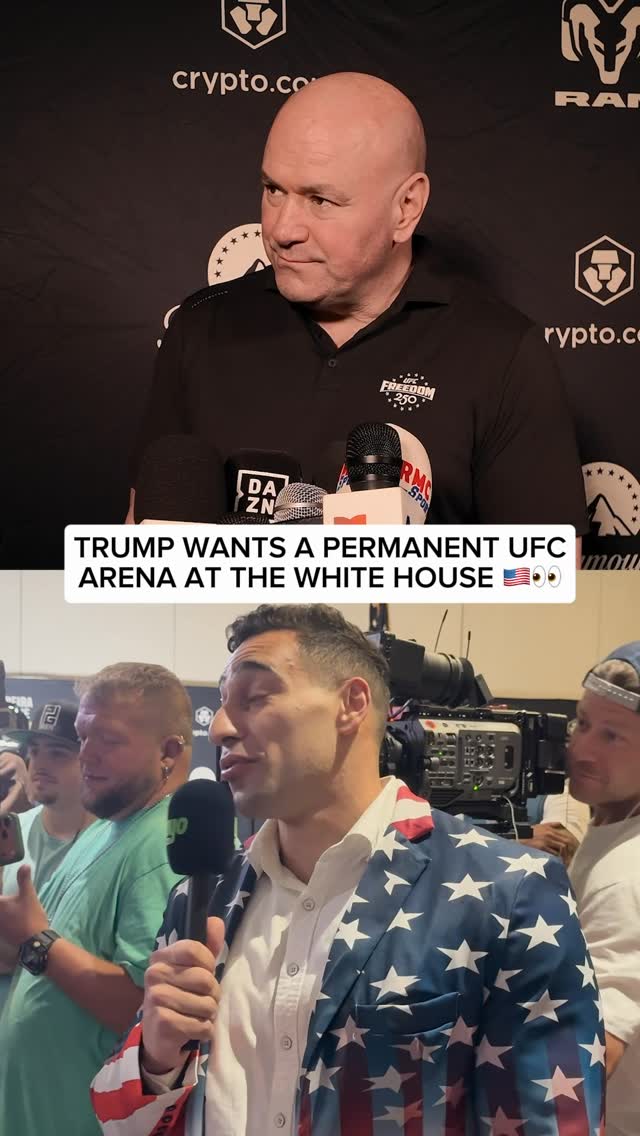Trump says he may keep a UFC arena on the White House lawn permanently 👀🇺🇸 #UFC #whitehouse #mma #trump