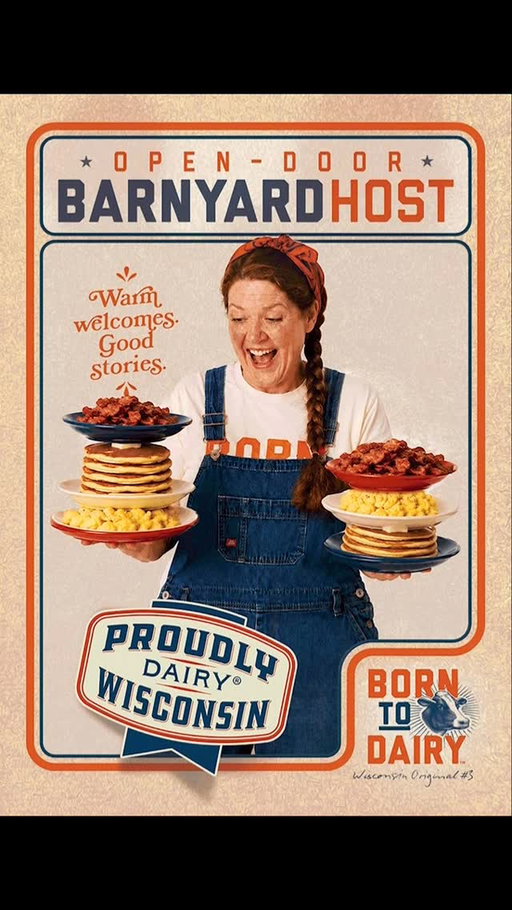 Introducing the Open Door Barnyard Host!

The Open-Door Barnyard Host believes every visitor deserves a warm welcome, a good story, and second helpings. Her gates are open for school buses, city folks, and anyone curious about cows. June Dairy Month? She treats it like the Super Bowl — because in Wisconsin, hospitality’s best served with cold milk and fresh curds.

Support Wisconsin Originals like #3 by attending a June Dairy Breakfast! Find local dairy events near you: WisconsinDairy.org/JDM

Meet more Wisconsin Originals who were Born to Dairy at BornToDairy.com

Powered by Dairy Farmers of Wisconsin.

#BornToDairy #BeLikeAFarmer #AmericasDairyland