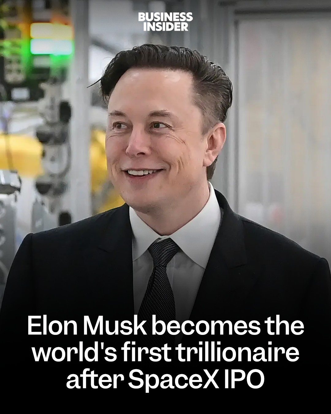 The world's richest man has a new fancy title.

Elon Musk is now the world's first trillionaire after SpaceX's public debut. 

SpaceX began trading at $150 per share — $9 above the roughly $141-per-share threshold that would make Musk a trillionaire.

SpaceX's stock recently surged 22% to around $165, solidifying Musk's status as a trillionaire.

At SpaceX's IPO price of $135 per share, Musk's stake in the company was worth $688 billion. That brought his total net worth to $971 billion going into Friday's trading, according to Bloomberg.

Shares in Musk's other companies — electric carmaker Tesla, brain-chip company Neuralink, and tunneling business The Boring Company — made up the bulk of the rest of his net worth.

Read more about his net worth and the IPO at the link in our bio.

Story by Madeline Berg

(Credit: AP)

#elonmusk #ipo #spacex #trillionaire