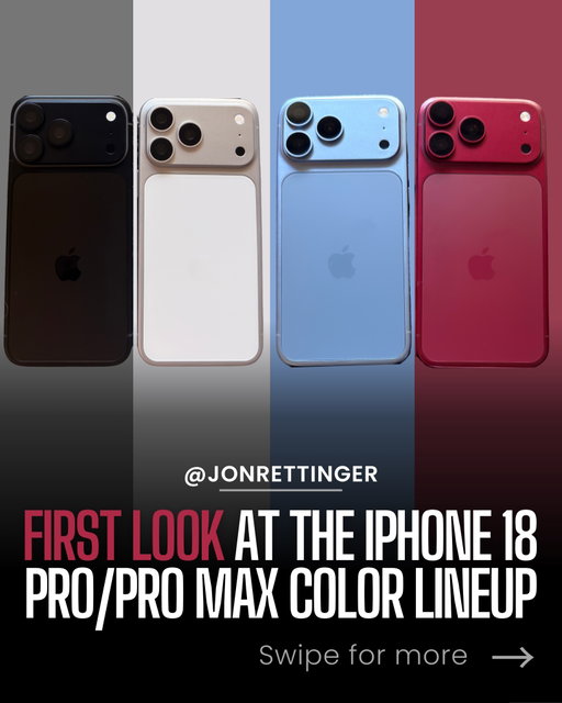 Here’s a first look at the alleged new colors coming to the iPhone 18 Pro line this fall!

Which color are you getting? 🍒🫐🐈‍⬛🦢

#iphone18pro #iphone18promax #iphone  #appleleaks #technews