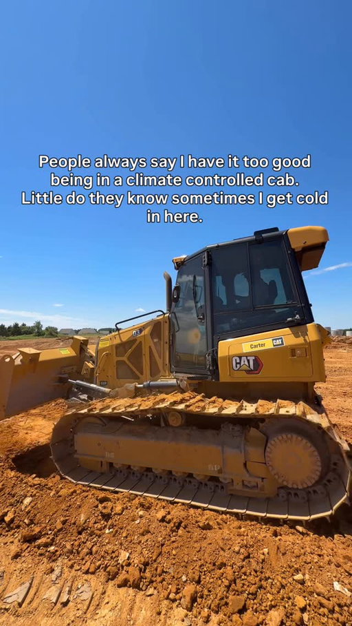 Sometimes I have to open the door to warm up. #caterpillar #d3 #dozer