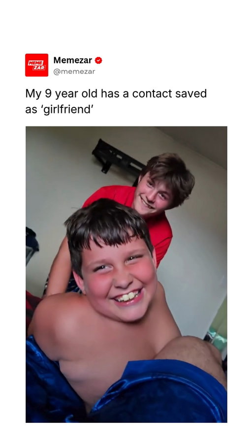 😂 

A dad discovered that his 9-year-old son had a contact saved as "My Girlfriend" on his phone, complete with messages full of nicknames like "my gorgeous darling" and "my cutie pie." When dad brought it up, the boy instantly went into panic mode. At just 9 years old, he was already scrambling to explain himself as the texts sent him straight into full damage-control mode. 

🎥 @dean.hudson.54