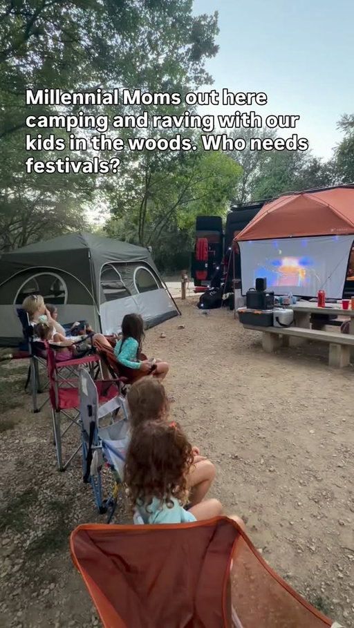 Millennial moms out here camping and raving with our kids in the woods. Who needs festivals!? 

P.s glow sticks are the CHEAPEST but most fun addition to any camping trip with kids 

#camping #campingtips