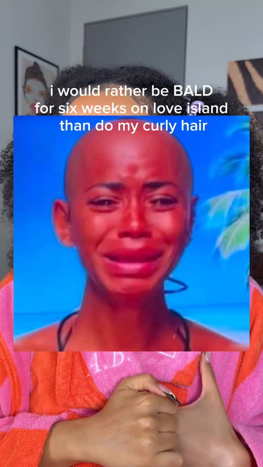 i would end up bald from doing it daily anyway 😭 #LoveIsland #curlyhair