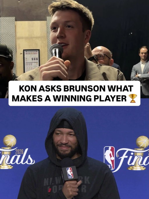 “You put the confidence you have in everything you do when the lights are on because of everything you’ve done when no one’s watching.”

NBA Player Correspondent @kon2knueppel asks @jalenbrunson1 about what attributes make a winning basketball player. 

NYK (3-1) SAS Game 5: Saturday, 6/13 at 8:30pm/et on ABC