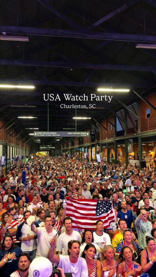 🇺🇸 USA World Cup Watch Party in Charleston ⚽️

More than 1,500 fans packed The Bus Shed to cheer on Team US