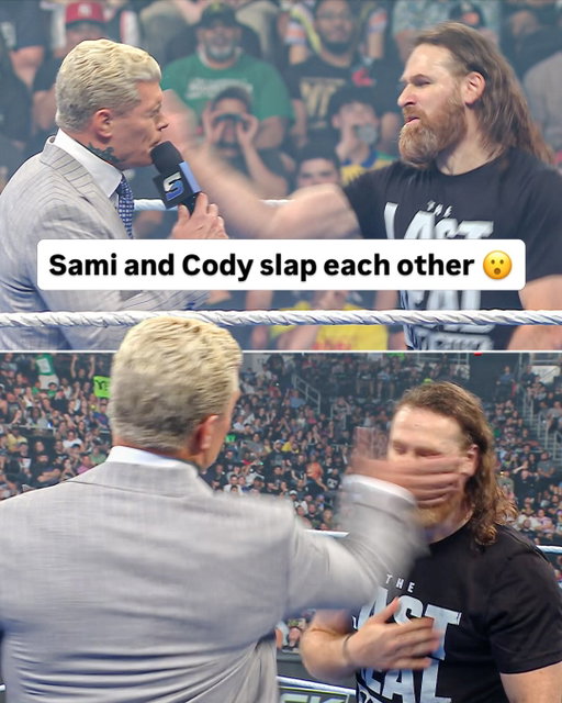 Things have gotten tense between Cody Rhodes and Sami Zayn 😬 #SmackDown #WWEonNetflix