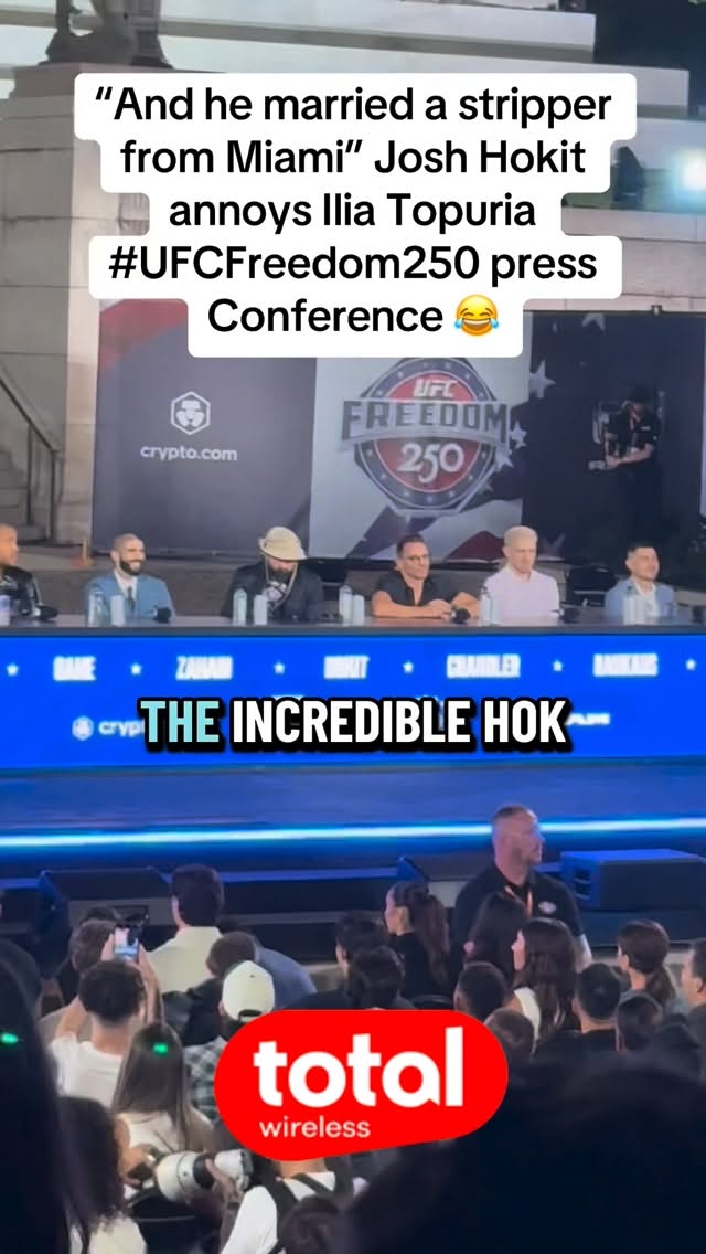 Josh Hokit annoys Ilia Topuria during press conference