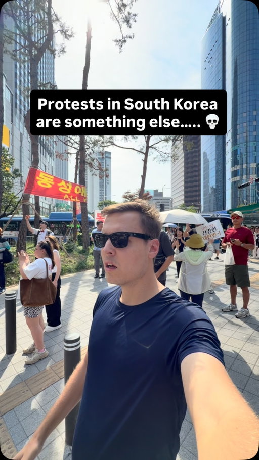 Expect anything at protests in South Korea

This was a demonstration we stumbled upon while walking through Seoul. The protesters were opposing same-sex marriage and LGBTQ rights as a counter-demonstration to the Seoul Pride events taking place that day. 🏳️‍🌈

What I find remarkable is that demonstrations in Korea are almost always peaceful and non-violent even if protests often involve very strong or controversial opinions.

Regardless of where people stand on specific issues, for me it’s fascinating to see how openly and passionately people express their views in public. In my opinion, hardly any country in the world lives direct democracy as much as South Korea does. 🇰🇷

What are your opinions on this? 🤔

#seoul #korea #seoulpride #LGBTQKorea