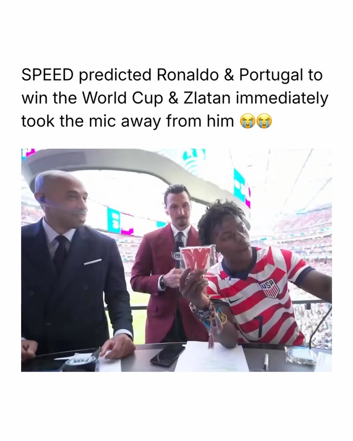 Swipe 😭➡️ The World Cup gave Speed a press pass and immediately turned him into the main character

Most fans go to a World Cup match hoping to see a goal. Speed somehow managed to witness a USA opener, nearly launch himself out of the stands celebrating, meet football legends, run into FIFA president Gianni Infantino, get roasted by Zlatan Ibrahimović, miss Justin Bieber standing right in front of him, and lose a screaming contest to a reporter all in the same day. That’s not a matchday, that’s a side quest speedrun. 

The funniest part is that none of it feels surprising anymore. Speed has gone from screaming at football highlights in his bedroom to becoming one of the most recognizable faces around the sport, even partnering with FIFA around the 2026 World Cup and drawing attention everywhere he goes. At this point, if he somehow ends up lifting the trophy during the closing ceremony, nobody would even question it ⚽