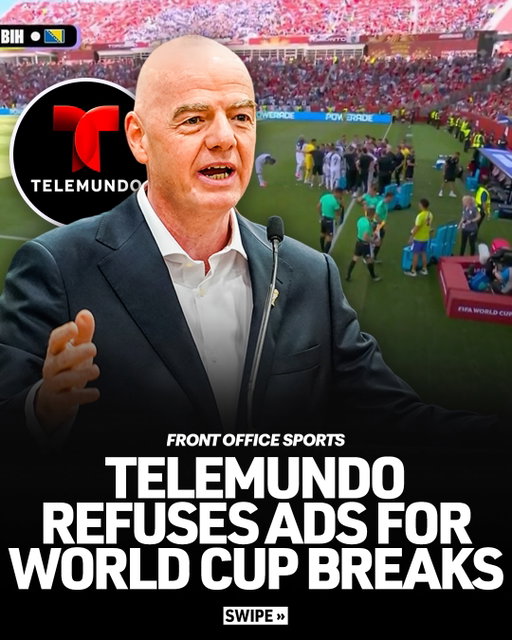 This year, the World Cup controversially has commercial breaks for the first time, taking place during mandatory “hydration breaks.” 

Spanish-language network Telemundo is refusing to show ads, insisting on keeping the broadcast traditional for fans to enjoy the full atmosphere of the game.

“This World Cup is ours—we’re not taking a break from it,” Telemundo’s Alejandro Figueredo and Jaime Macias told viewers during their broadcast of South Korea-Czechia.

“We are one of the only networks in the world to not show ads during the World Cup cooling breaks,” the commentator said, per Touchline. “We prefer the old school way. We should be able to see what the players do. We show fans, people enjoying, not the corporate direction of football.”

More World Cup coverage in bio. 

What do you think of ad breaks during the World Cup?

#fifa #worldcup #football #telemundo