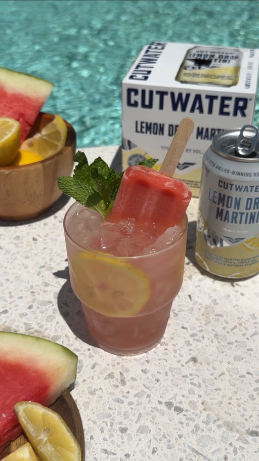 #ad Summer has finally arrived and so has another new series! Welcome to Sunny Sips Episode 1, featuring my Summer go-to: @cutwaterspirits 

Each week I’m bringing you super easy, elevated cocktails for your sunny pool days all season long. And what better way to kick it off than with Cutwater’s Lemon Drop Martini.

You know Cutwater is already a summer staple in my cooler bc they make real cocktails, perfectly mixed. So this week, we’re adding a splash of watermelon juice and a watermelon ice pop for that extra summery vibe 🍉☀️✨ Recipe below!

Watermelon Lemon Drop

You’ll Need:
1 can Cutwater Lemon Drop Martini
1.5 oz watermelon juice
1 watermelon popsicle 
2 lemon wheels
Mint sprig

Line your cup with ice and lemon wheels. Pour in watermelon juice and top with Cutwater Lemon Drop Martini. Garnish with a watermelon ice pop and a mint sprig.

#21 + #summer #watermelon #lemondrop