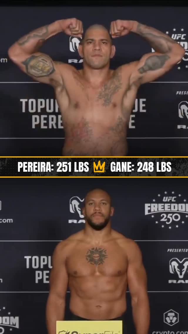 Alex Pereira weighs in 3 lbs heavier than Ciryl Gane in his heavyweight debut #UFCWhiteHouse