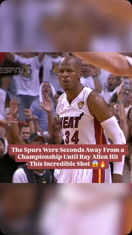 The Miami Heat were just seconds away from watching their championship dreams disappear on their home court. Down 95-92 with 19 seconds left in Game 6 of the NBA Finals, the Spurs were preparing to celebrate their fifth title, and many Miami fans were already heading for the exits. But after a missed LeBron James three-pointer, Chris Bosh came up with one of the biggest offensive rebounds in NBA history and found Ray Allen drifting toward the right corner.
With 5.2 seconds remaining, @trayfour backpedaled, set his feet perfectly, and buried the game-tying three over the outstretched Spurs defense. The shot sent the arena into chaos, forced overtime, and completely changed the course of NBA history. Miami would win Game 6, capture Game 7 two nights later, and secure back-to-back championships. From the rebound to the pass to the shot, every second became legendary—but it was Ray Allen’s cold-blooded corner three that remains one of the greatest clutch moments basketball has ever seen. 🏆🔥

.
.
#nbafinals #lebronjames #rayallen #spurs #miamiheat