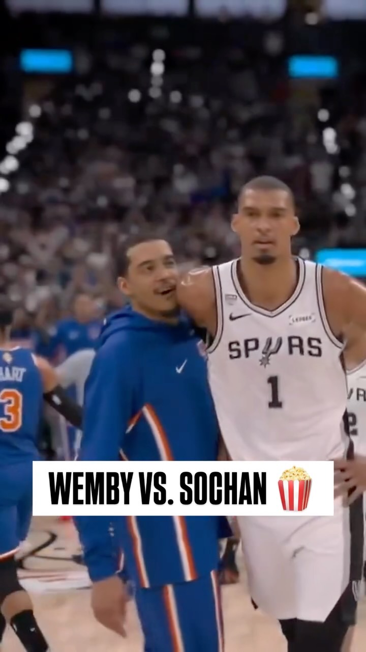 WE’VE GOT BEEF COOKING 🍿

Ex-teammates Jeremy Sochan and Victor Wembanyama exchange chirps in Game 5 👀 #NBAFinals