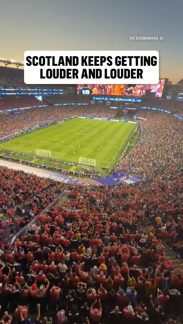 The Tartan army has taken over Boston Stadium 🏴󠁧󠁢󠁳󠁣󠁴󠁿

(via X/ConorRyan_93)