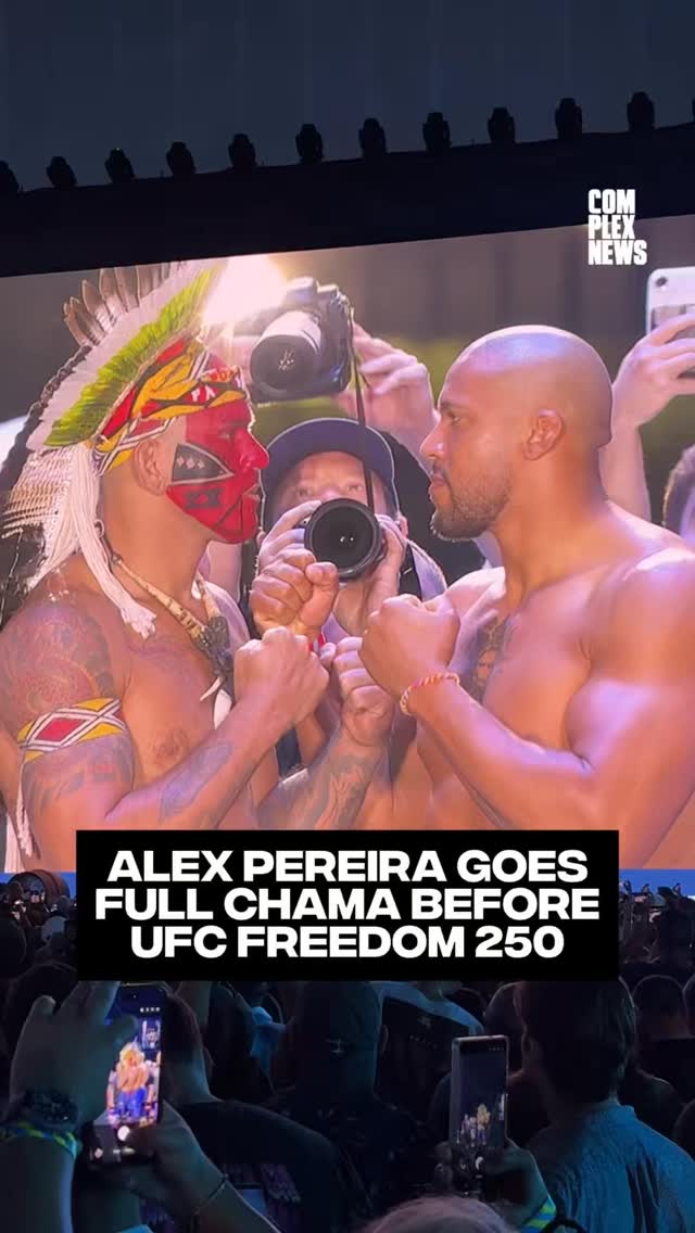 Chamaaaaaa faces off with Ciryl Gane before their title fight at the White House