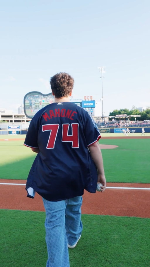 Say something...about that perfect strike from Austin Mahone ⚾🎶