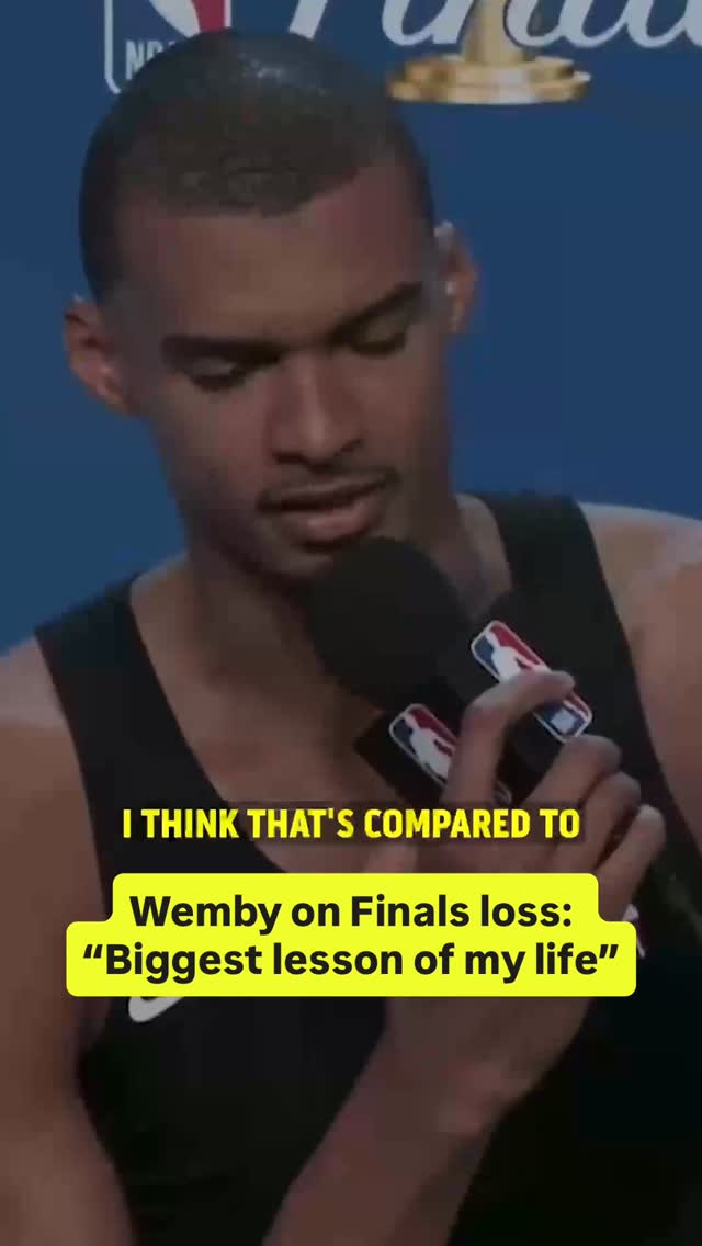 Victor Wembanyama will use the Spurs’ #NBAFinals loss as the ultimate learning moment.

(via @nba)