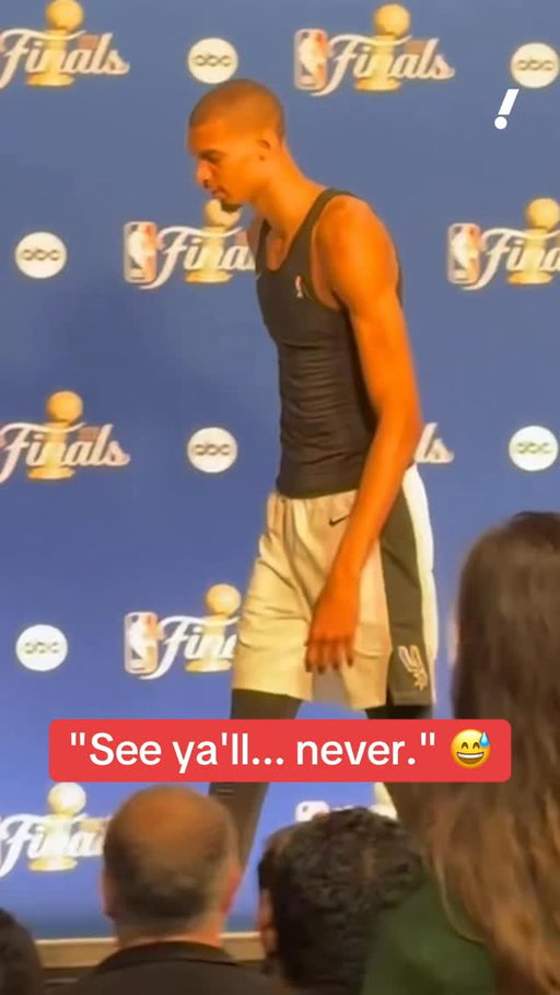 Wemby at the end of his presser after the Spurs lost the NBA Finals.