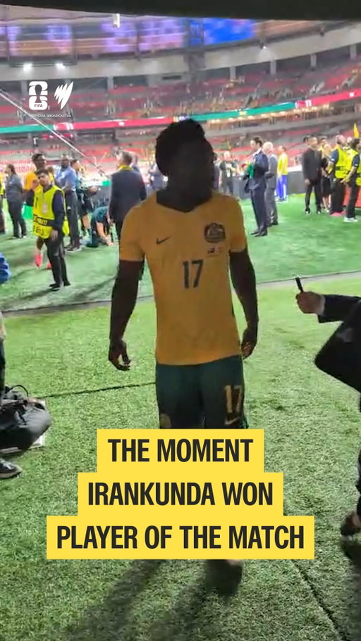 The future has ARRIVED. ⭐ 

The moment Nestory Irankunda found out he was named the best player on the pitch, and what a performance it was. 👊 

🏆 #FIFAWorldCup | June 12 - July 20 | Every Match on SBS 📺