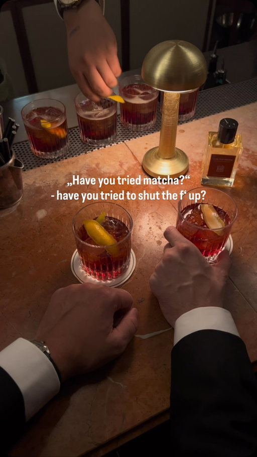 Only Negronis allowed over here 😮‍💨🏆

#matcha #negroni #oldmoneystyle #classy #aesthetics