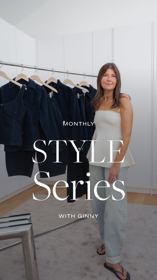 Join @ginny_h_seymour in discovering our newest darker wash denim collection, from waisted structured tops to balloon-shaped denim shorts ready to wear this summer.