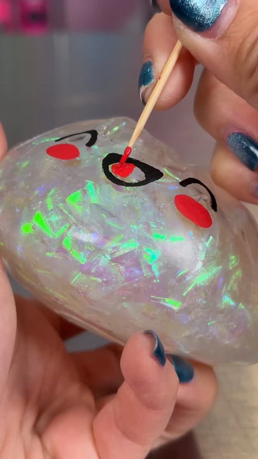 lost my rare holographic glitter dumpling to the mixer so obviously i had to make my own 💕 Peachybbies.com restocks with slimes Friday at 7pm EST! ✨🎉