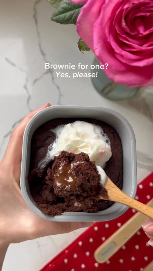 Straight from fridge to oven like it’s no big deal.

Our Food Storage Containers handle up to 450°F.
(Lids? Not oven safe.)

Single-Serving Brownie

INGREDIENTS
• 2 tablespoons unsalted butter
• 2 tablespoons chocolate chips
• 2 tablespoons milk
• 3 tablespoons granulated sugar
• 3 tablespoons all-purpose flour
• 2 tablespoons cocoa powder
• 1 scant 1/8 tsp baking soda
• 1 scant 1/8 tsp baking powder
• 1 pinch pinch of salt
• 1 tablespoons chocolate chips (for topping)

STEPS
1. Melt butter and chocolate: In your mini storage container, combine 2 tablespoons unsalted butter and 2 tablespoons chocolate chips. Microwave in 20-second bursts until just melted (about 30-45 seconds total) — don't let it bubble or scorch.
2. Mix in milk: Stir the melted butter and chocolate until smooth, then add 2 tablespoons milk and mix well.
3. Add sugar: Add 3 tablespoons granulated sugar and stir until fully combined and glossy.
4. Add dry ingredients: Add 3 tablespoons all-purpose flour, 2 tablespoons cocoa powder, baking soda, baking powder, and 1 pinch of salt. Mix just until no dry streaks remain — don't overmix or it'll turn cakey instead of fudgy.
5. Top and microwave: Sprinkle 1 tablespoons chocolate chips over the top. Microwave for 60-70 seconds. The edges should look set and the center slightly underdone — it'll firm up as it cools.
6. Rest: Let it sit for 1-2 minutes before eating — it's molten straight out of the microwave and finishes cooking a bit as it rests.

fionajaneware