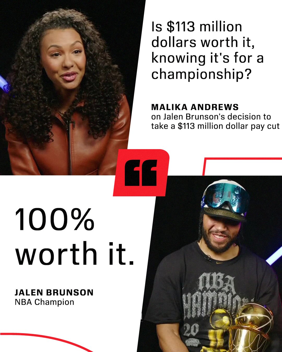 Jalen Brunson reportedly left roughly $113 million on the table by signing his extension before reaching free agency.

The cap flexibility helped the Knicks build a championship roster around him, adding pieces like Karl-Anthony Towns and Mikal Bridges.

Now he’s an NBA champion and Finals MVP 👏