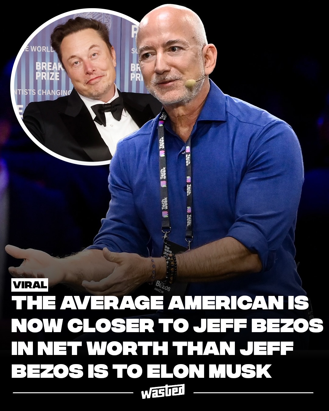 The claim sounds absurd, but the math checks out. Following SpaceX's record-setting IPO on June 12, Elon Musk became the world's first trillionaire, with a net worth around $1.05 to $1.1 trillion according to Forbes and Bloomberg estimates. Jeff Bezos, the fourth-richest person on Earth, sits at roughly $251 billion.

That leaves a gap of about $800 billion between Bezos and Musk. By contrast, the distance between an ordinary American and Bezos is only Bezos's full $251 billion, since the average person's net worth is a rounding error against figures this large. Even using the mean US household net worth of roughly $1 million, which is itself inflated by the very billionaires in question, an average American is about $251 billion behind Bezos, while Bezos is more than three times further behind Musk.

In other words, $