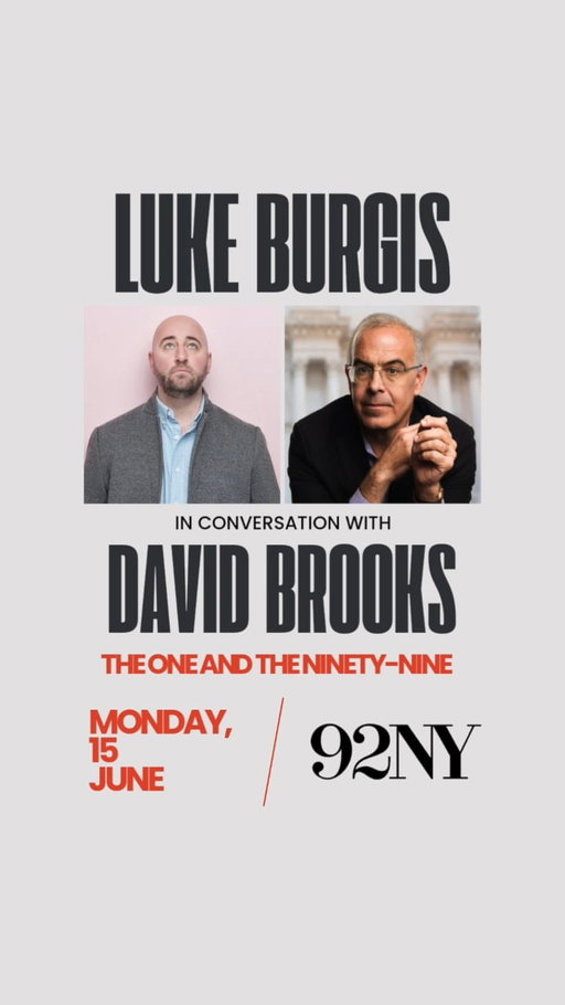Last chance to scoop up a ticket for my conversation with @nytdavidbrooks at the @92ndStreetY tomorrow night on my book, The One and the Ninety-Nine, out this Tuesday. 

See you in the city!

Tickets available at link in my bio.